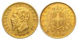 20 Lira Kingdom of Italy (1861-1946) Or Victor Emmanuel II of Italy (1820 - 1878)