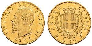 20 Lira Kingdom of Italy (1861-1946) Or Victor Emmanuel II of Italy (1820 - 1878)