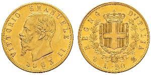 20 Lira Kingdom of Italy (1861-1946) Or Victor Emmanuel II of Italy (1820 - 1878)