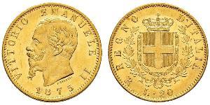 20 Lira Kingdom of Italy (1861-1946) Or Victor Emmanuel II of Italy (1820 - 1878)