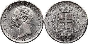 20 Lira Kingdom of Italy (1861-1946) Or Victor Emmanuel II of Italy (1820 - 1878)