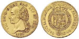 20 Lira Royaume de Sardaigne (1324 - 1861) Or Victor-Emmanuel Ier de Sardaigne