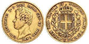 20 Lira Regno di Sardegna (1324 - 1861) / Italia Oro Carlo Alberto di Savoia (1798 - 1849)