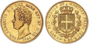 20 Lira Regno di Sardegna (1324 - 1861) / Italia Oro Carlo Alberto di Savoia (1798 - 1849)