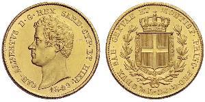 20 Lira Regno di Sardegna (1324 - 1861) / Italia Oro Carlo Alberto di Savoia (1798 - 1849)