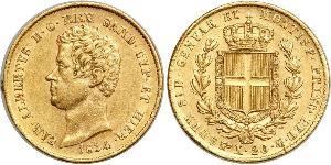 20 Lira Regno di Sardegna (1324 - 1861) / Italia Oro Carlo Alberto di Savoia (1798 - 1849)