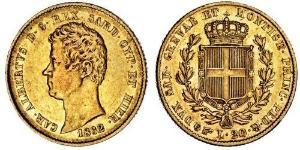 20 Lira Regno di Sardegna (1324 - 1861) / Italia Oro Carlo Alberto di Savoia (1798 - 1849)