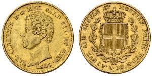 20 Lira Regno di Sardegna (1324 - 1861) / Italia Oro Carlo Alberto di Savoia (1798 - 1849)