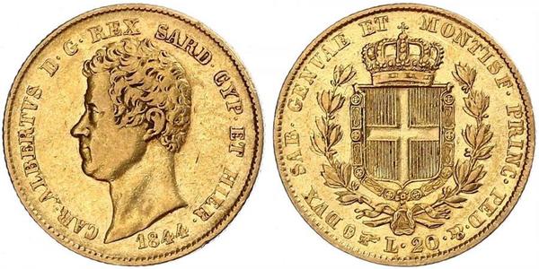 20 Lira Italia / Reino de Cerdeña (1324 - 1861) Oro Carlos Alberto de Cerdeña (1798 - 1849)