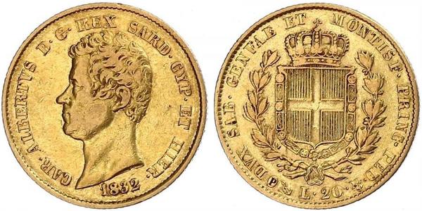 20 Lira Italia / Reino de Cerdeña (1324 - 1861) Oro Carlos Alberto de Cerdeña (1798 - 1849)