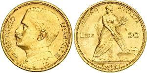 20 Lira Kingdom of Italy (1861-1946) Oro Vittorio Emanuele III (1869 - 1947)