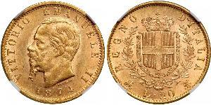 20 Lira Kingdom of Italy (1861-1946) Oro Victor Emmanuel II of Italy (1820 - 1878)
