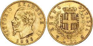 20 Lira Kingdom of Italy (1861-1946) Oro Victor Emmanuel II of Italy (1820 - 1878)