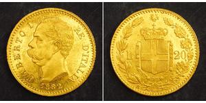 20 Lira Kingdom of Italy (1861-1946) Oro Umberto I (1844-1900)