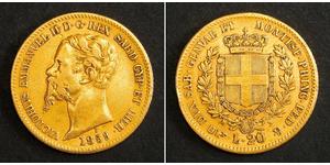 20 Lira Kingdom of Italy (1861-1946) Oro Victor Emmanuel II of Italy (1820 - 1878)