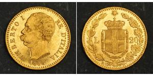 20 Lira Kingdom of Italy (1861-1946) Oro Umberto I (1844-1900)