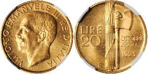 20 Lira Kingdom of Italy (1861-1946) Oro Vittorio Emanuele III (1869 - 1947)