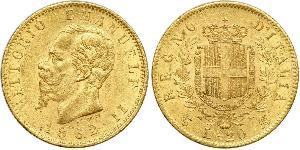 20 Lira Kingdom of Italy (1861-1946) Oro Victor Emmanuel II of Italy (1820 - 1878)