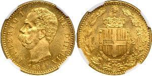 20 Lira Kingdom of Italy (1861-1946) Oro Umberto I (1844-1900)