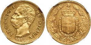 20 Lira Kingdom of Italy (1861-1946) Oro Umberto I (1844-1900)