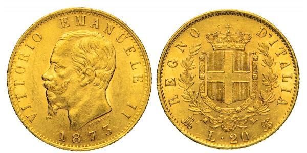 20 Lira Kingdom of Italy (1861-1946) Oro Victor Emmanuel II of Italy (1820 - 1878)