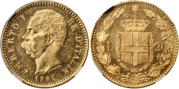 20 Lira Kingdom of Italy (1861-1946) Oro Umberto I (1844-1900)