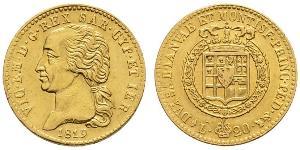 20 Lira Reino de Cerdeña (1324 - 1861) Oro Víctor Manuel I de Cerdeña