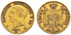 20 Lira Reino de Italia (1805–1814) Oro Napoleón Bonaparte(1769 - 1821)