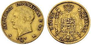 20 Lira Reino de Italia (1805–1814) Oro Napoleón Bonaparte(1769 - 1821)