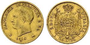 20 Lira Reino de Italia (1805–1814) Oro Napoleón Bonaparte(1769 - 1821)