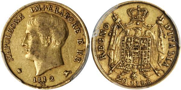 20 Lira Reino de Italia (1805–1814) Oro Napoleón Bonaparte(1769 - 1821)