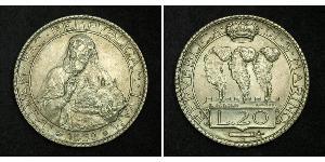 20 Lira San Marino Plata 