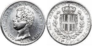 20 Lira Königreich Sardinien (1324 - 1861) Platin Karl Albert (Sardinien-Piemont) (1798 - 1849)