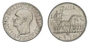 20 Lira Kingdom of Italy (1861-1946) Silber Viktor Emanuel III. (Italien) (1869 - 1947)