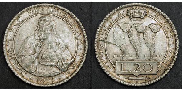 20 Lira San Marino Silber 