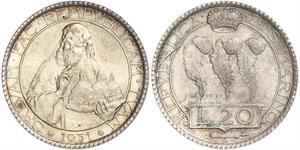 20 Lira San Marino Silver 