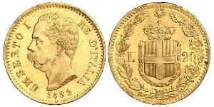 20 Lira 意大利王國 (1861-1946) 金 Umberto I (1844-1900)