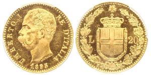 20 Lira 意大利王國 (1861-1946) 金 Umberto I (1844-1900)