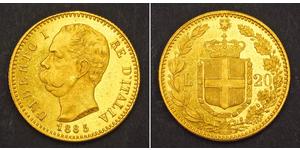 20 Lira 意大利王國 (1861-1946) 金 Umberto I (1844-1900)