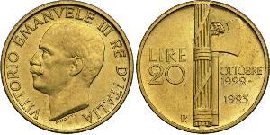 20 Lira 意大利王國 (1861-1946) 金 Vittorio Emanuele III (1869 - 1947)