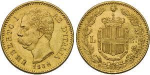 20 Lira 意大利王國 (1861-1946) 金 Umberto I (1844-1900)