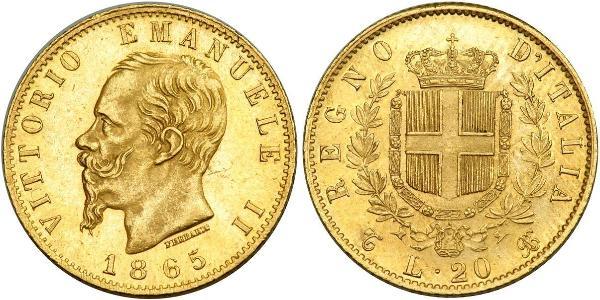 20 Lira 意大利王國 (1861-1946) 金 维托里奥·埃马努埃莱二世