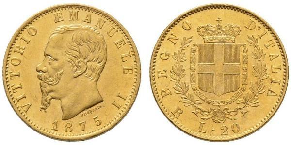 20 Lira 意大利王國 (1861-1946) 金 维托里奥·埃马努埃莱二世
