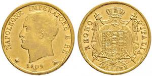 20 Lira 義大利王國 (拿破崙時代) (1805 - 1814) 金 拿破仑一世(1769 - 1821)