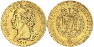20 Lira 薩丁尼亞王國 (1324 - 1861) 金 維托里奧·埃馬努埃萊一世