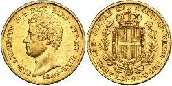 20 Lira 薩丁尼亞王國 (1324 - 1861) / 意大利 金 卡洛·阿尔贝托 (1798 - 1849)