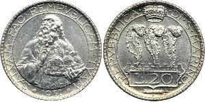 20 Lira San Marino 銀 