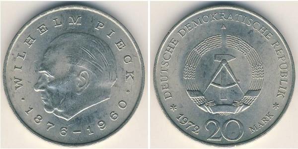 20 Mark German Democratic Republic (1949-1990) Copper/Nickel Wilhelm Pieck