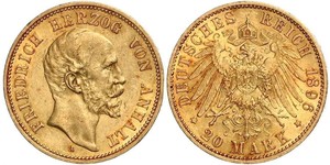 20 Mark Anhalt-Dessau (1603 -1863) Gold Friedrich I. (Anhalt) (1831-1904)