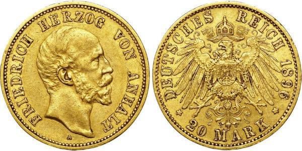 20 Mark Anhalt-Dessau (1603 -1863) Gold Friedrich I. (Anhalt) (1831-1904)